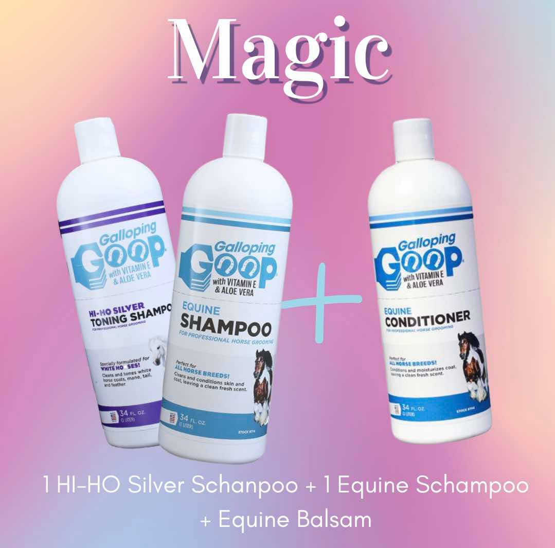 Paket MAGIC - 1 Equine schampo + 1 Silverschampo + 1 Equine Balsam